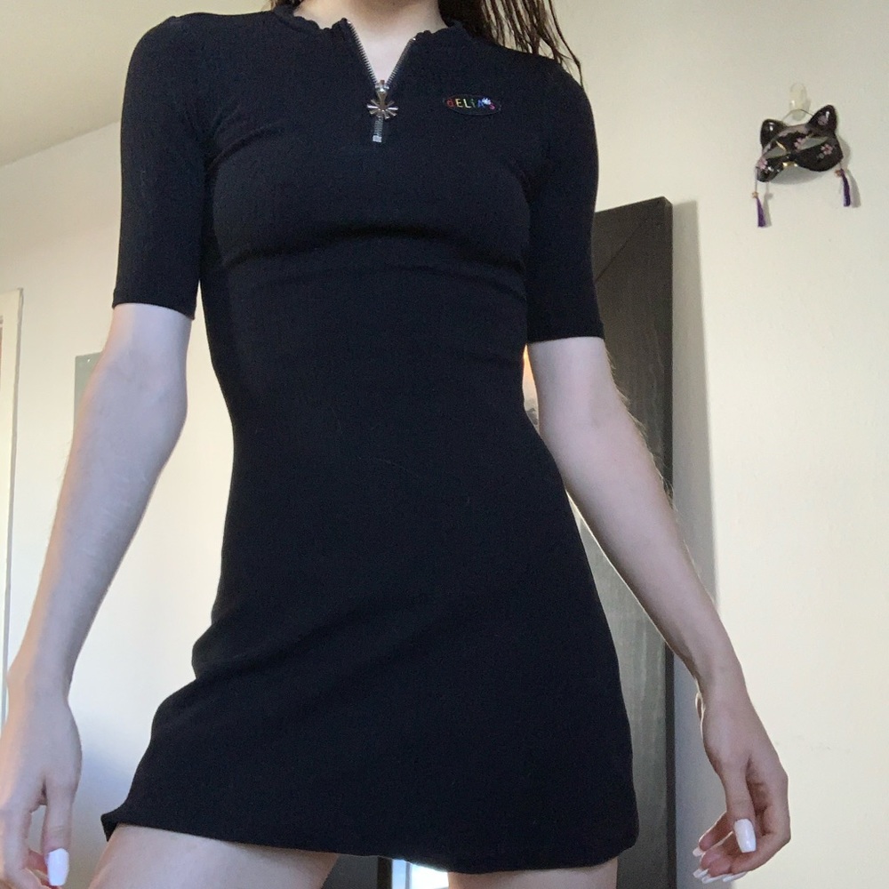 Delias black short skater dress